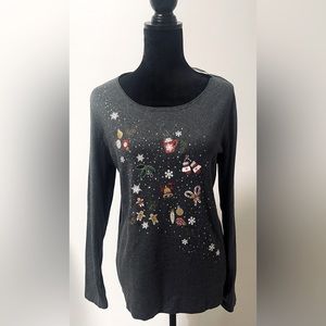 NWT Long Sleeve Christmas Shirt Karen Scott